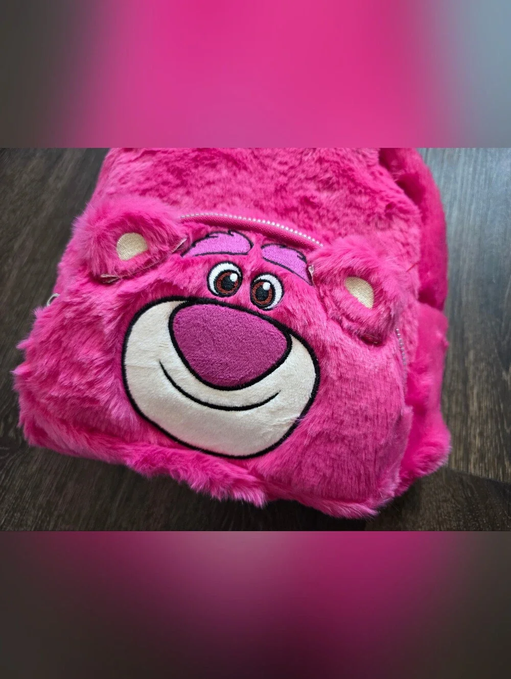 Claire's Exclusive Disney Pixar Toy Story Lotso plush mini backpack